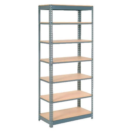 Global Industrial Heavy Duty Shelving 48W x 18D x 84H With 7 Shelves, Wood Deck, Gray B2297409